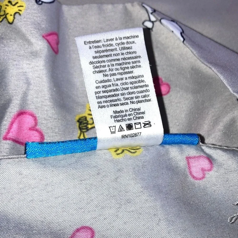 PEANUTS Snoopy Woodstock Pink Hearts Gray 1 Pillow Case Standard Size